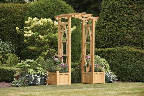 Woodshaw Hanbury Arch With Planters Simply Wood