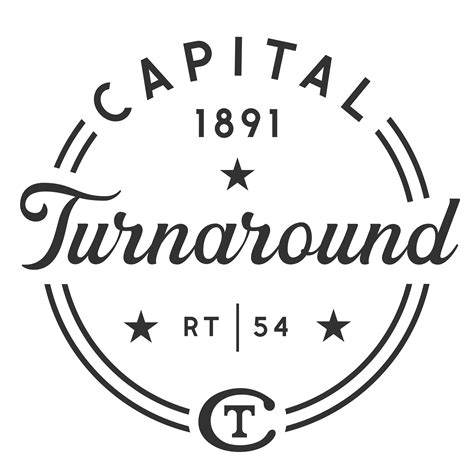 The Capital Logo For Turnaround With Stars In Black And White On A