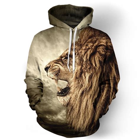 3d Lion Print Sweatershirt Mens Sweatshirts Hoodie Hoodies Men Hoodies