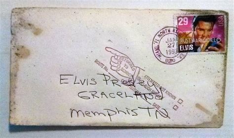 Return To Sender Letter Elvis Presley Address Unknown 1993 Postmark