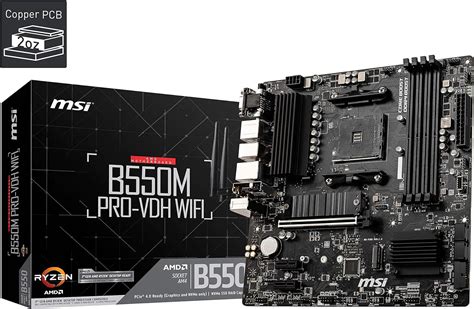 Msi B550m Pro Vdh Wifi Amd Am4 Ddr4 M2 Usb 32 Gen 1 Wlan Hdmi M Atx