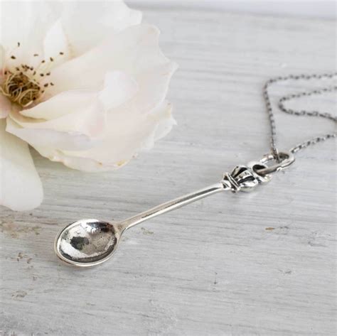 Silver Spoon Necklace 925 Sterling Silver Necklace Mini Etsy