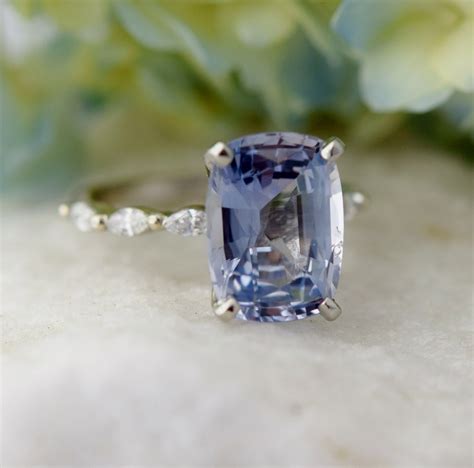 Cushion Engagement Ring Light Blue Sapphire Engagement Ring Godivah