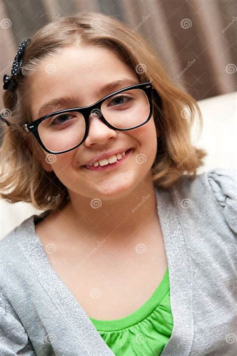 Girl With Eyeglasses Stock Image Image Of Glasses Tooth 13419347