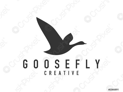 Unique Flying Goose Logo Stock Vector Crushpixel