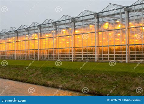 Commercial Greenhouse Stock Photo Image Of Large Cloudy 100947778