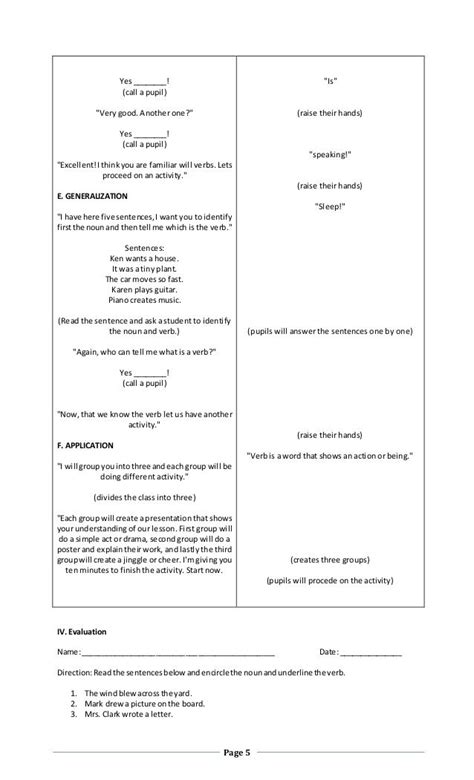 Detailed Lesson Plan In English Verbs English Lesso Vrogue Co