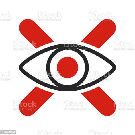 Please Do Not Look Eye And Cross Mark Icon Vector Stock Illustration
