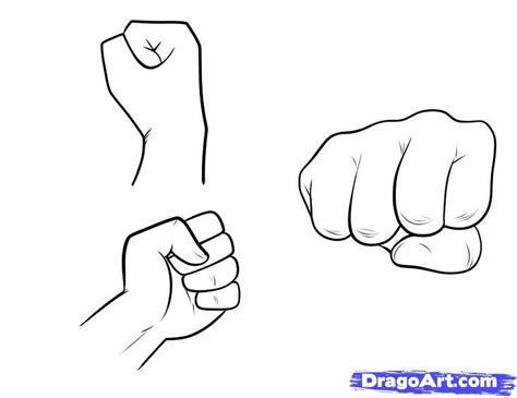 how to draw a fist easy
