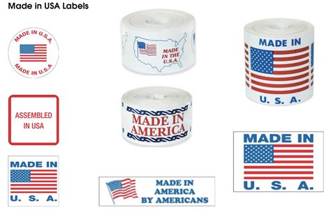 Made In Usa Labels American Flag Stickers — Big Valley Packaging