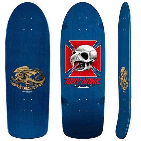 powell peralta tony hawk chicken skull blue skateboard deck skateboard decks skateboard old