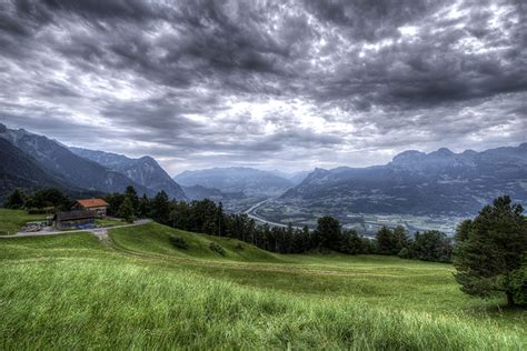 Wallpapers Liechtenstein Hdr Nature Mountains Sky Meadow Fields