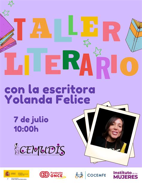 Taller Literario Gratuito Con La Escritora Yolanda Felice Cemudis