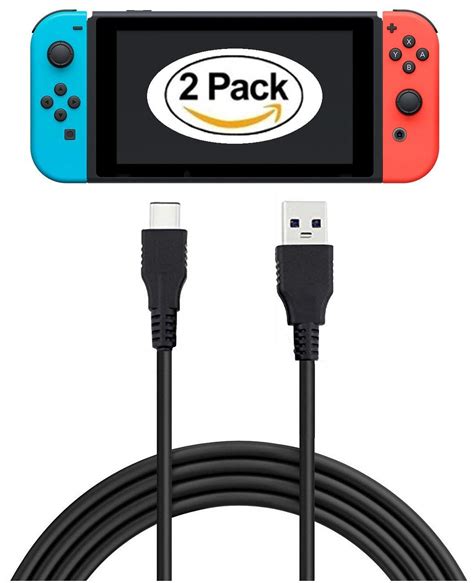 Nintendo Switch Charging Cable Black Encased