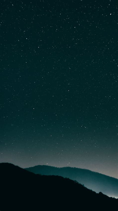 Download Wallpaper 2160x3840 Starry Sky Mountains Night Radiance