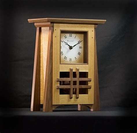 Craftsman Mission Arts And Crafts Style Mantel Clock White