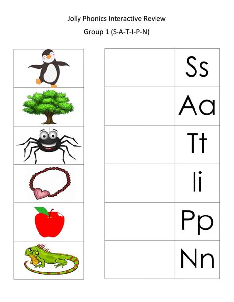 Jolly Phonics 1st Group Review Worksheet