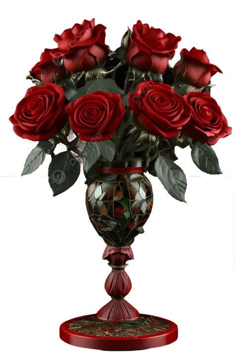 Flower Vase Red Roses In Dynamic Pose Defender Of The Earth Flower