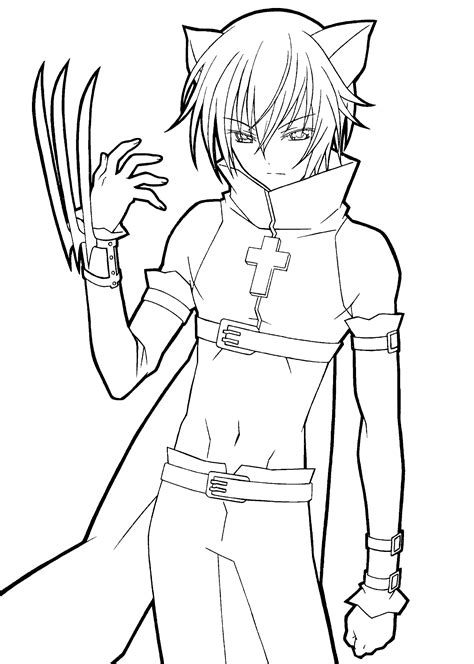 Anime Coloring Sheet Male Coloring Pages