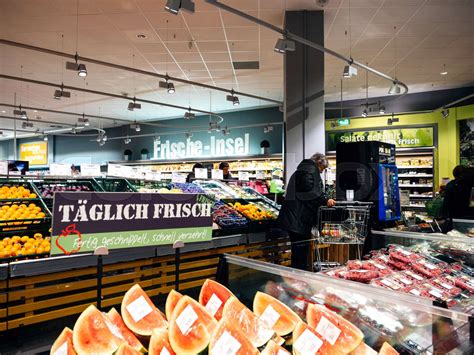 Daily Fresh Fruits And Vegetable In German Supermarket Stock Image