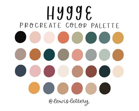 Hygge Procreate Color Palette Color Swatches Procreate Tools Ipad