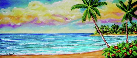 Hawaiian Tropical Beach 408 Painting By Donald K Hall