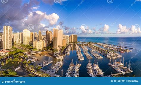 Aerial Of Ala Wai Boat Harbor Editorial Photo Image Of Club Panorama