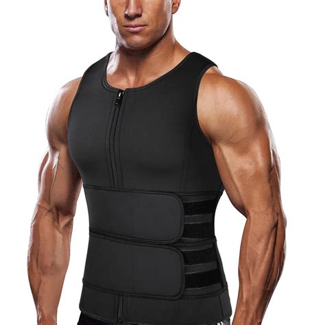 nebility men waist trainer vest for weightloss hot neoprene corset body shaper zipper sauna tank
