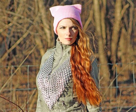 Light Pink Pussy Hat Cat Kitten Hat Blush Pink Ear Slouchy Cap Womens Rights March On
