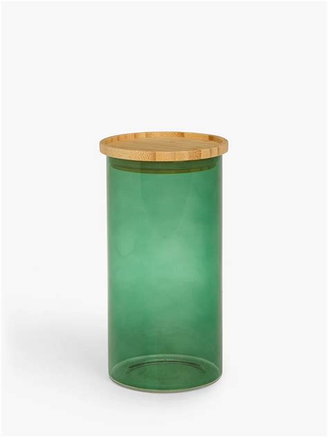 John Lewis Glass Storage Jar With Bamboo Lid 1l Green