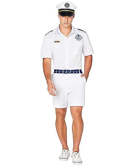 Ship Captain Mens White Uniform Dress Up Costume Ubicaciondepersonas