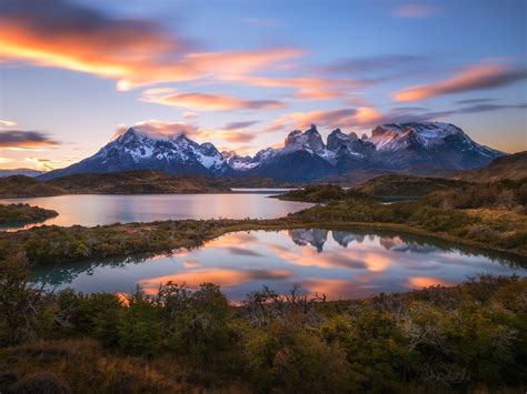 Wallpaper South America Chile Patagonia Andes Mountains Lake