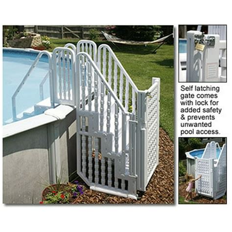 Easy Pool Step Complete Stair Step Entry System With Gate For Above