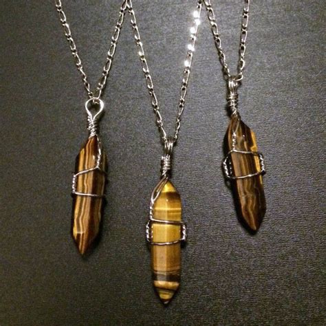 Tigers Eye Necklace Healing Crystal Necklace By CelestialMerchant