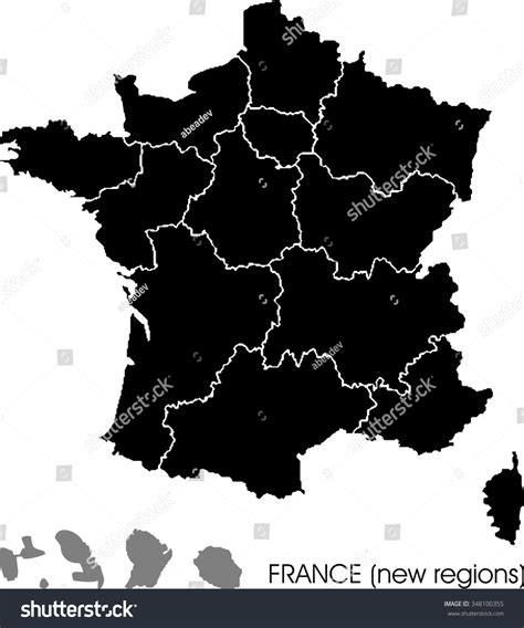 All regions, cities, roads, streets and buildings satellite view. France Map, New Regions Stock Vector Illustration 348100355 : Shutterstock