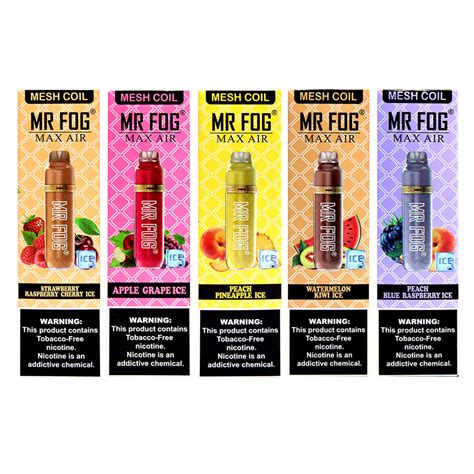 Mr Fog Max Air Disposable Vape Mesh Coil Flavors Ziip Stock