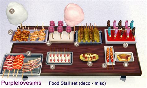 Purplelove Sims Food Stall Set S4cc 10 Item Find At Deco Msic