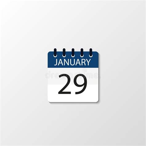 January Calendar Icon Calendar Icon With Shadow Flat Style Date