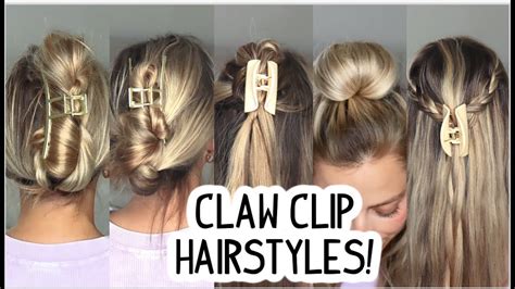 how to easy claw clip hairstyles you need to try short medium and long hairstyles youtube