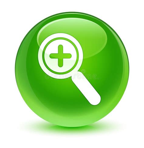 Zoom In Icon Glassy Green Round Button Stock Illustration
