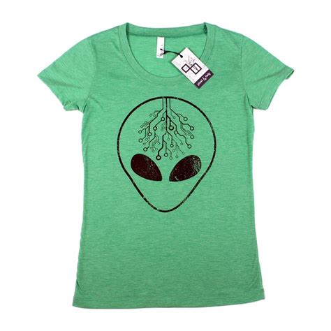 alien shirt screen printed women s tri blend t shirt etsy