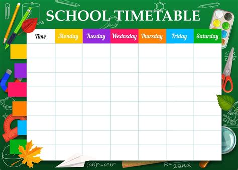 School Timetable Template Vector Art Icons And Graphics For Free Download