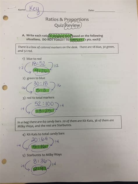 Answer the following questions comparing linear function equations, graphs, tables and descriptions. Ratios, Rates, & Proportions - Quiz Review Answer Key & Answer Keys for Practice Pages - 6U & 6A ...