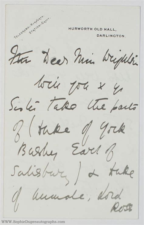 autograph letter signed maud austin to miss wrightson von hurworth dramatics 1900