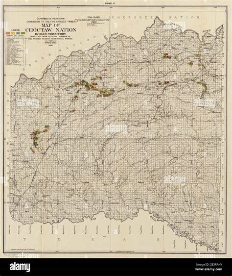 Map Of Choctaw Nation Indian Territory Compiled From Official