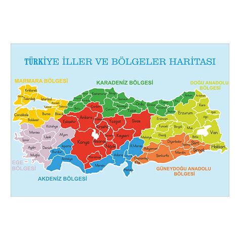 Türkiye İller ve Bölgeler Haritası Okularenkkat com Harita Türkiye