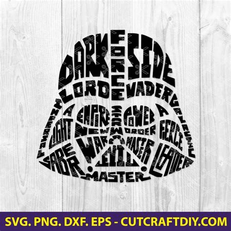 DARTH VADER SVG, DXF, PNG, EPS - Star Wars SVG Cut File