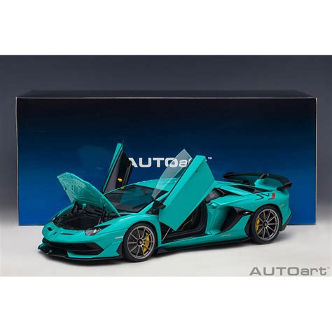 Autoart 118 Lamborghini Aventador Svj Blu Glauco Model Universe