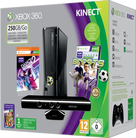 Xbox 360 250gb Kinect Holiday Bundle Includes Kinect Adventures