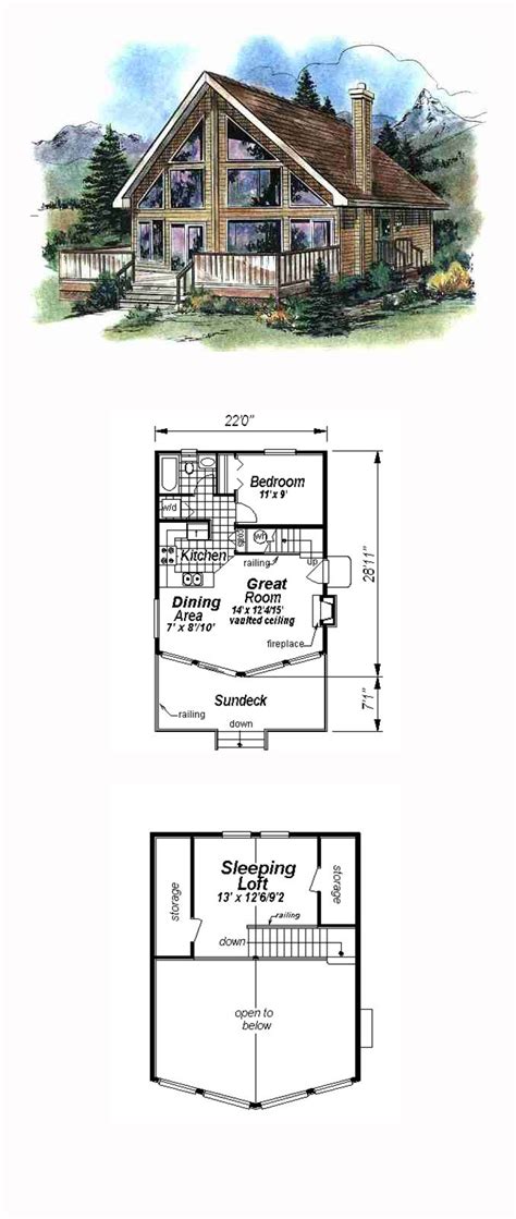 Contemporary Style House Plan 58540 With 2 Bed 1 Bath Cottage House
